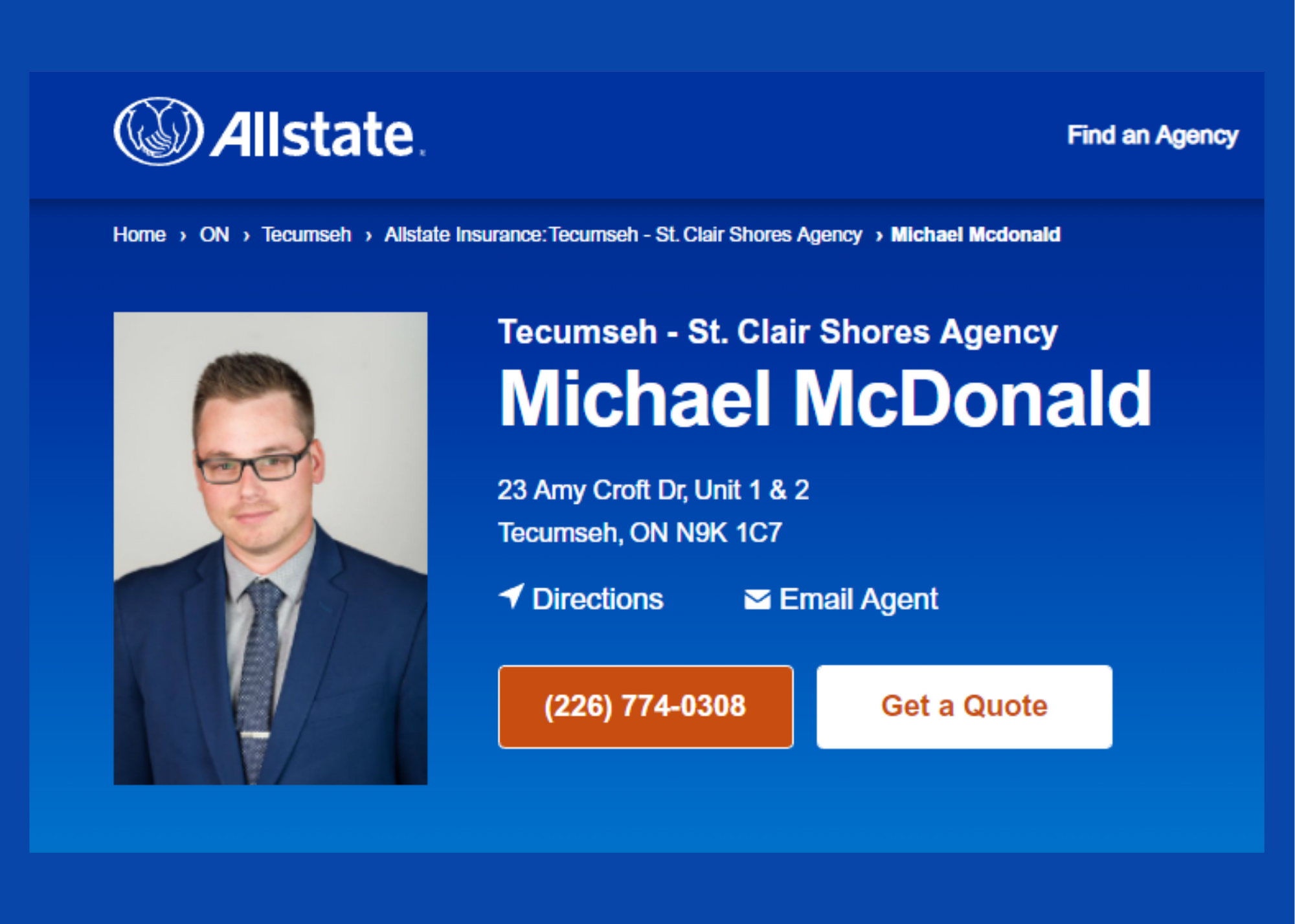 Michael McDonald Allstate Tecumseh St. Clair Shores Agency 