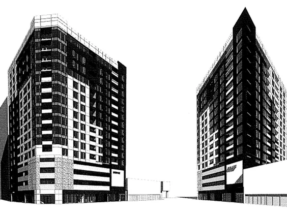 Black and White blueprints of condominiums 