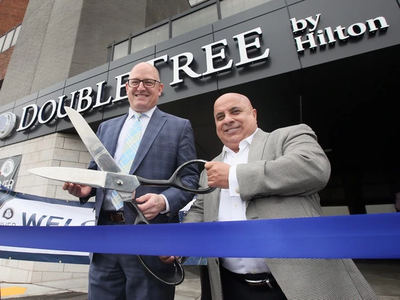 Ribbon cutting at new double tree by hilton in windsor 