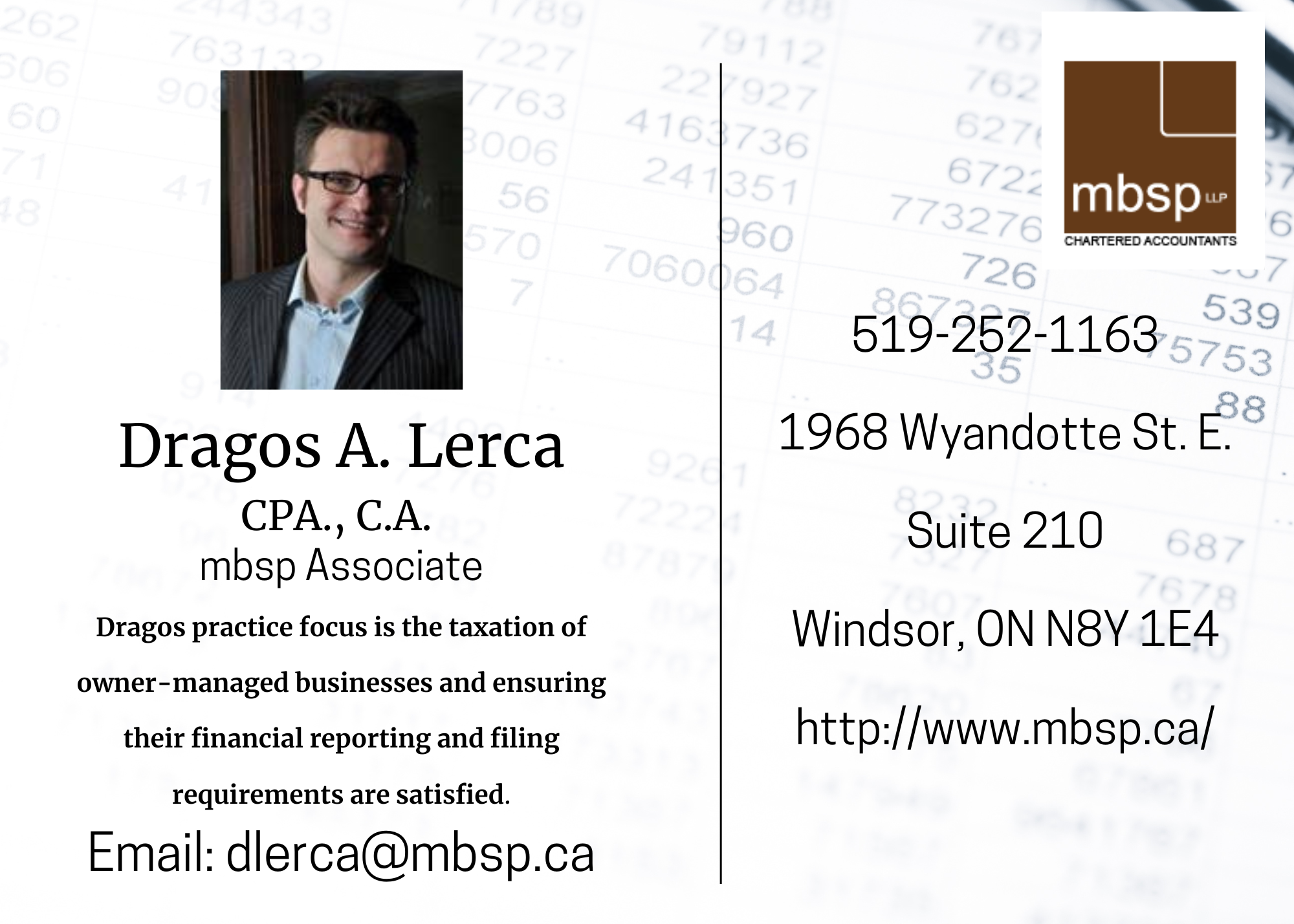 Dragos A. Lerca MBSP Associate 